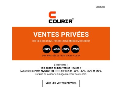 💌 VENTES PRIVÉES : -50%, -40%, -30%, -25%, c'est parti !