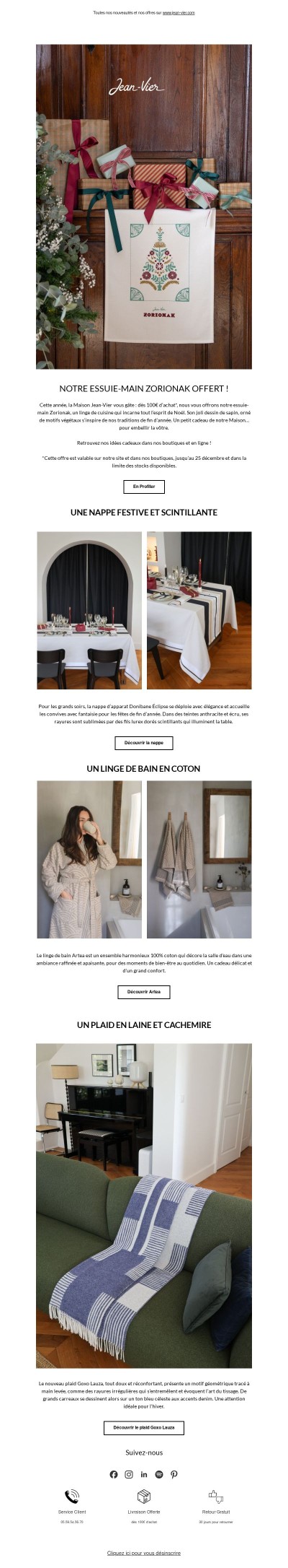 Un essuie-main Zorionak offert dès 100€ d'achat !