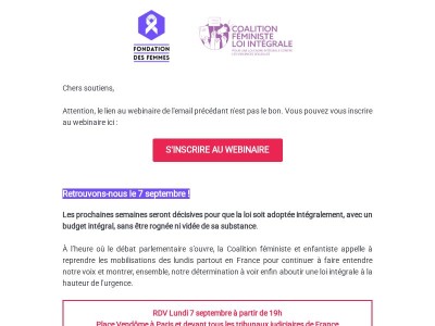 ERRATUM Loi intégrale : la mobilisation reprend !