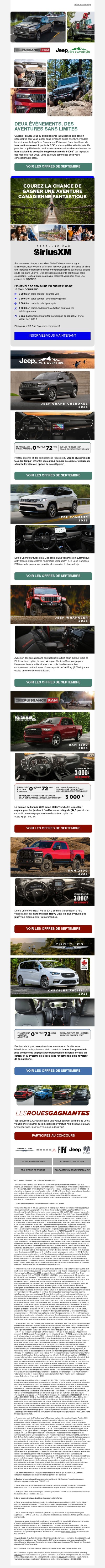 {{ firstname }}, les événements Jeep Vive l’aventure et Puissance Ram sont en cours