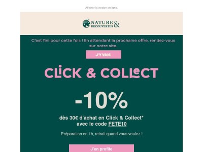 Jusqu'à ce soir : -10% en Click & Collect 🎅
