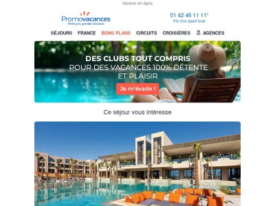 Vos prochaines vacances à prix mini