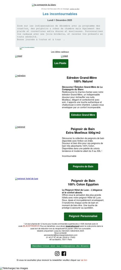 Les incontournables 🎄​