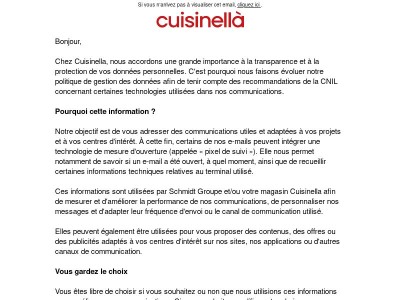 Information concernant l’utilisation de pixels de suivi dans nos emails