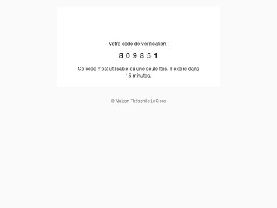 Votre code est : 809851