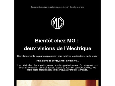 Quelque chose se prépare chez MG...