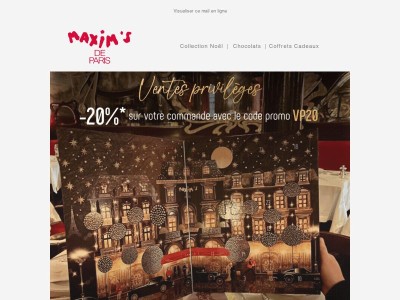 Plus que 2 jours avant la fin des ventes privilèges Maxim’s Shop