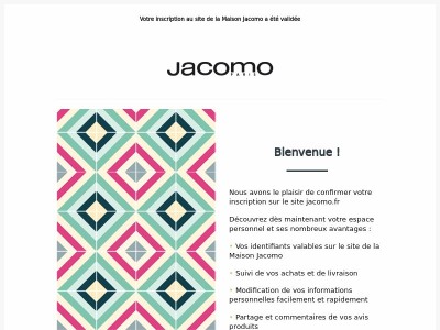 Votre compte sur Jacomo a été créé