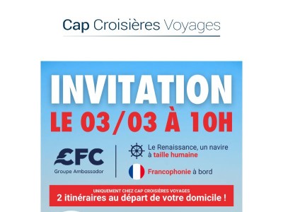 INVITATION : 03/03 à 10h avec CFC Croisières ! ✨