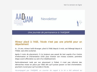 Newsletter de l'AADJAM
