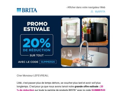Promotion estivale : 20 % de réduction sur tout ☀️