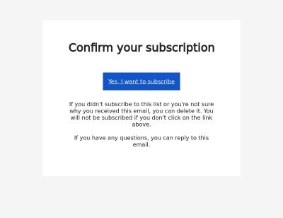 Confirm Your Subscription