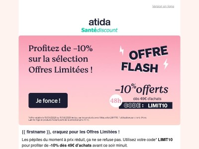 🚀 -10% sur la sélection Offres Limitées !