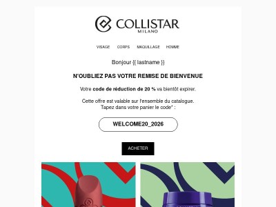 {{ lastname }}, votre code de bienvenue va bientôt expirer