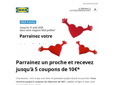 5 coupons de 10€ 🎁