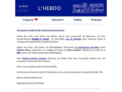 Un joyeux noël et de très bonnes lectures