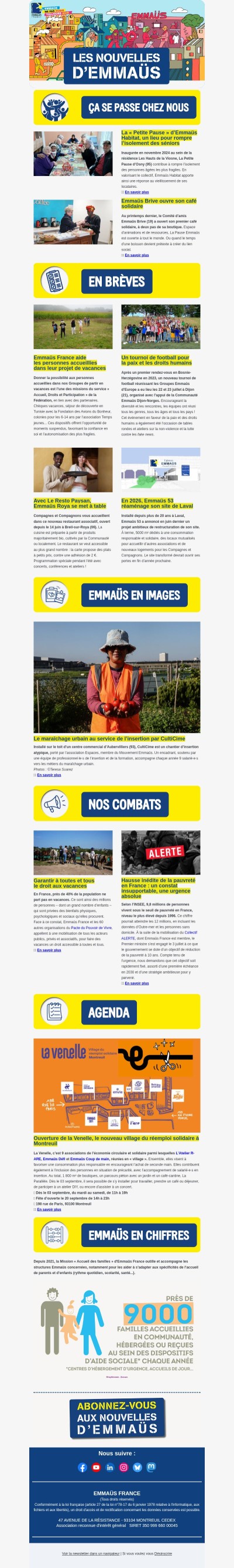 Les Nouvelles d'Emmaüs - Août 2025