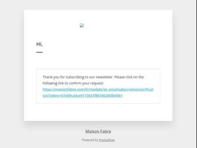 [Maison Fabre] E-mail de vérification