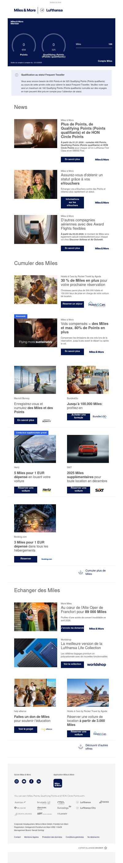 Votre solde actuel de Miles en décembre, Monsieur LEFEVREAU