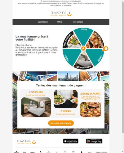 Gagnez des nuits d’hôtels et plus encore 🎁