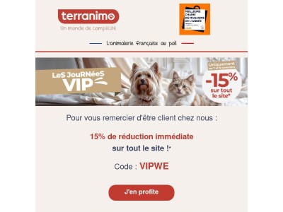 🔥 JOURNÉES VIP : -15% sur TOUT !!🔥