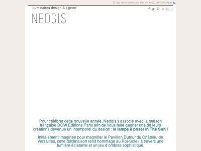 JEU CONCOURS : remportez la belle lampe In The Sun par DCW Editions Paris !