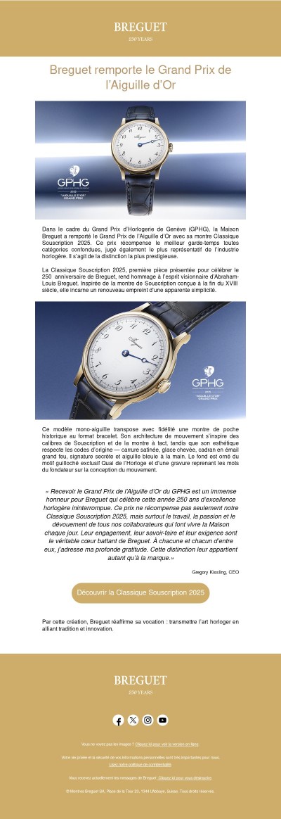 Breguet remporte le Grand Prix de l’Aiguille d’Or