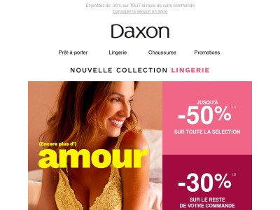 Nouvelle collection lingerie jusqu’à -50% !