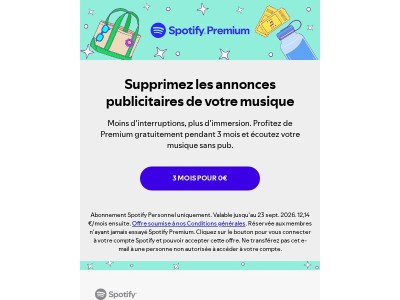Profitez de 3 mois de Spotify Premium pour 0€