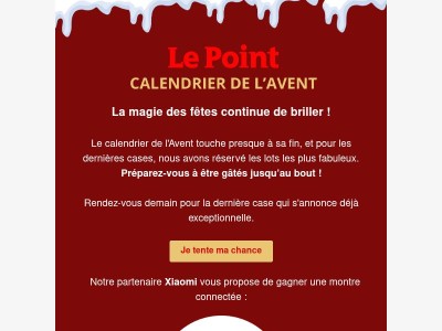 Calendrier de l'Avent : remportez la dernière montre connectée Xiaomi !