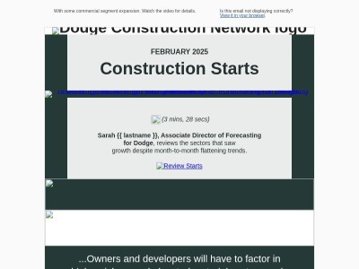 February Construction Starts remain flat