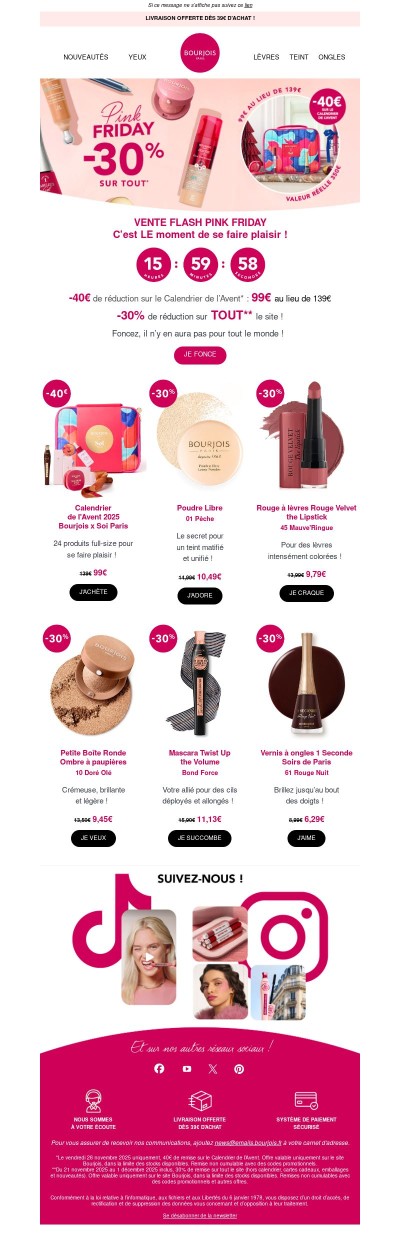 40€ de remise sur le calendrier de l’avent ! 😱