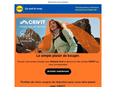 CRIVIT x Stefanie Graf : Trouvez votre propre énergie ⚡️🏃‍♀️‍➡️