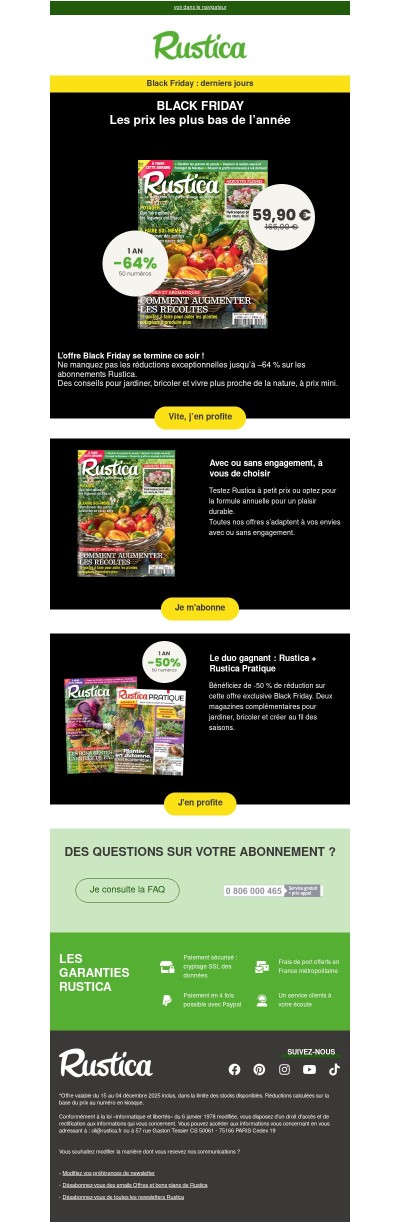 Black Friday : dernier jour !