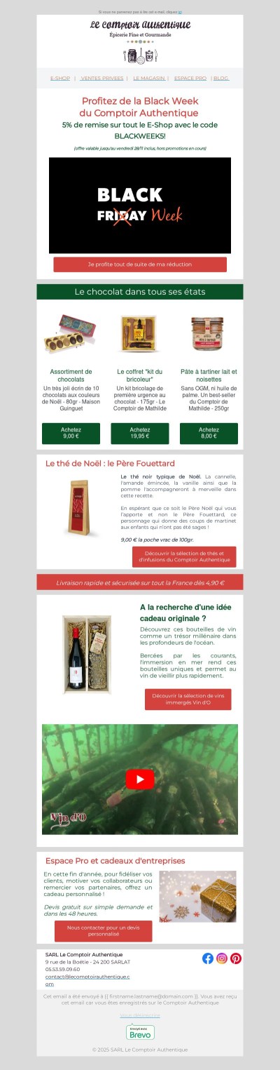 Profitez de 5% sur tout le E-Shop pendant la Black Week !!!