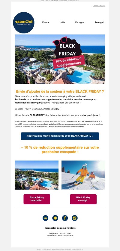 ☀ 10 % de réduction supplémentaire – faites briller le Black Friday !