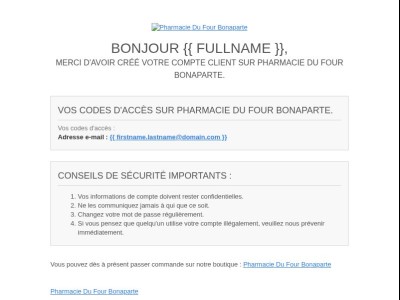 [Pharmacie Du Four Bonaparte] Bienvenue !