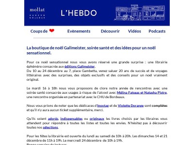 La boutique de noël Gallmeister, soirée santé et des idées pour un noël sensationnel