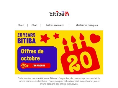  Nous fêtons nos 20 ans ! Offres d’octobre