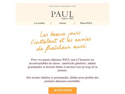 ☀️ Les incontournables PAUL pour vos déjeuners des beaux jours