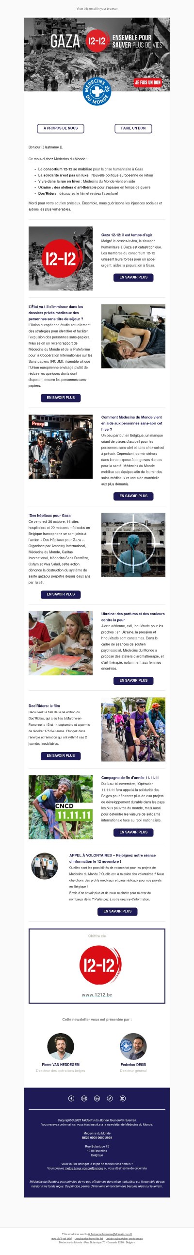 Le consortium 12-12 se mobilise pour la crise humanitaire à Gaza