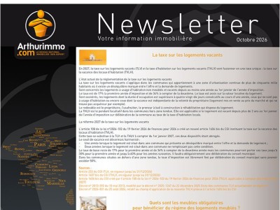 ARTHUIMMO.COM - NEWSLETTER OCTOBRE 2026