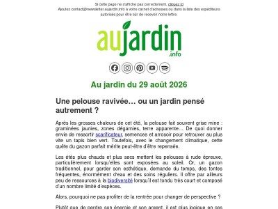 Au jardin du 29 août 2026
