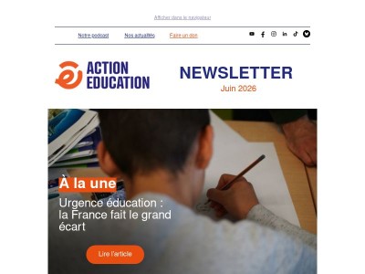 Newsletter Juin : ⚠️ Éducation : quand la France ne tient plus ses promesses