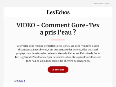 Comment Gore-Tex a pris l'eau ?