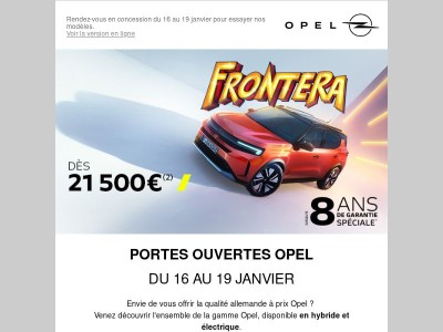 Portes Ouvertes Opel : Venez vivre la qualité allemande dès 15 900€