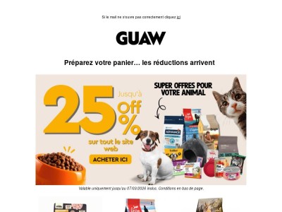 🐾 JUSQU’À -25% sur ce dont votre compagnon a besoin