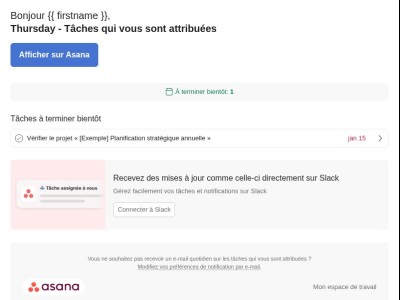 Jeudi - Tâches à terminer bientôt : 1 - Mon espace de travail