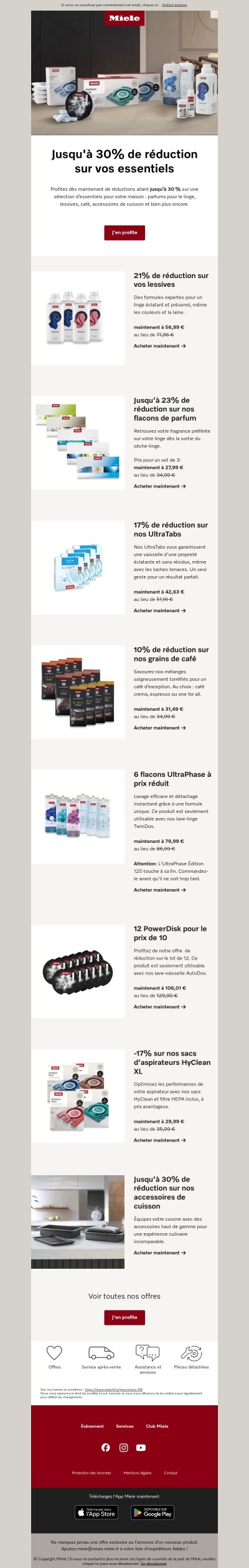 Jusqu'à 30% de réduction sur vos essentiels