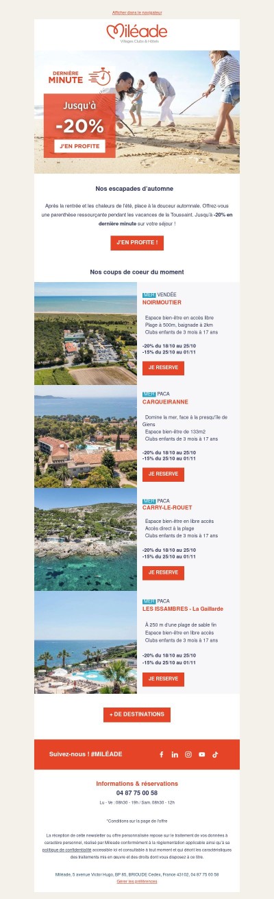 Vacances de la Toussaint : Dernière Minute juqu' à -20% ! 🍂